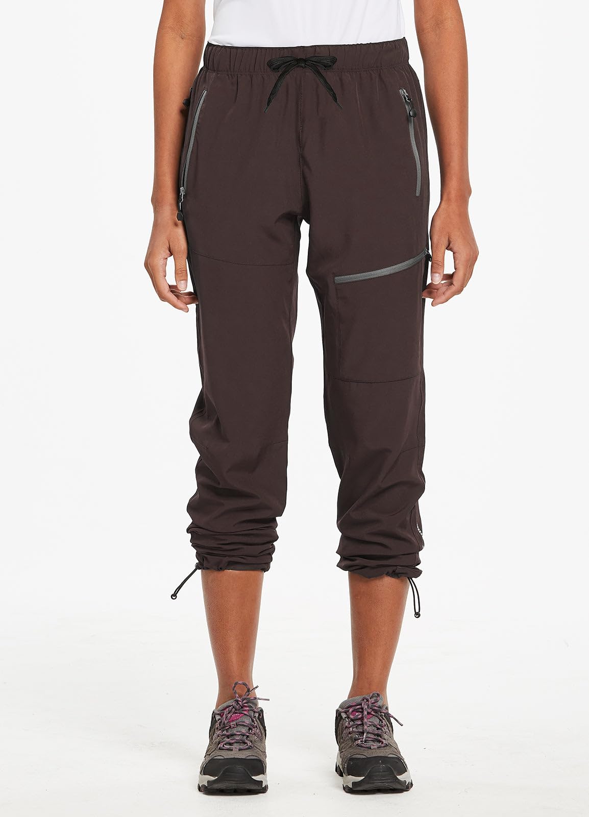 baleaf Travel Pants Women Hiking Long Tall Lightweight Quick Dry Water Resistant Cargo Pants 31'' Trip 31''-Trip Brown M