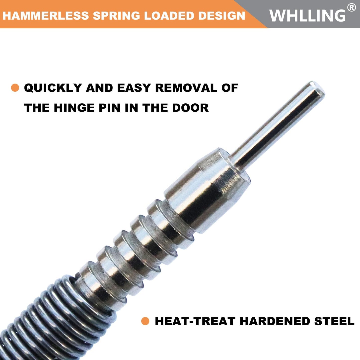 WHLLING Hammerless Door Pin Removal Tool, Spring Driven Door Hinge Pin Remover Tool, 3500 PSI Striking Hinge Pin Tool