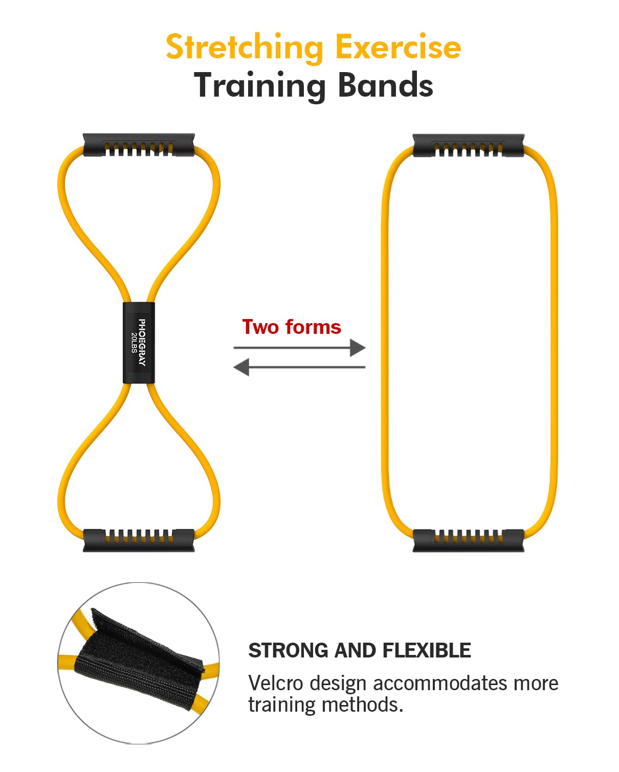 Figure 8 Resistance Bands Set - 3 Packs (4 Bands Each, 12 Total) - Ideal for Arm & Shoulder Stretching, Strength Training - for Women and Men
