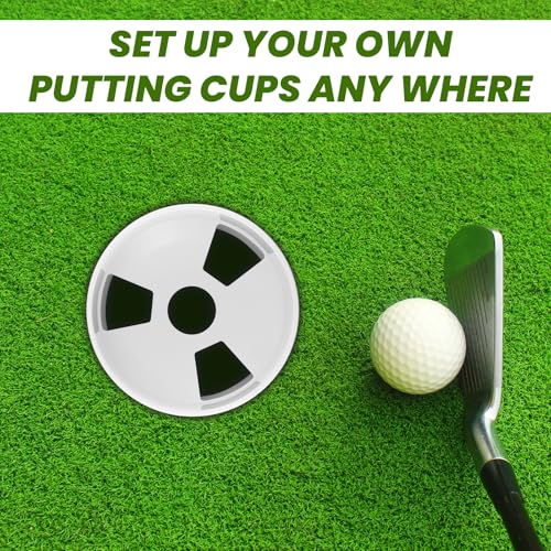 4 Pack Golf Hole Cups - Durable ABS Plastic Putting Green Cups, 4.25" Diameter