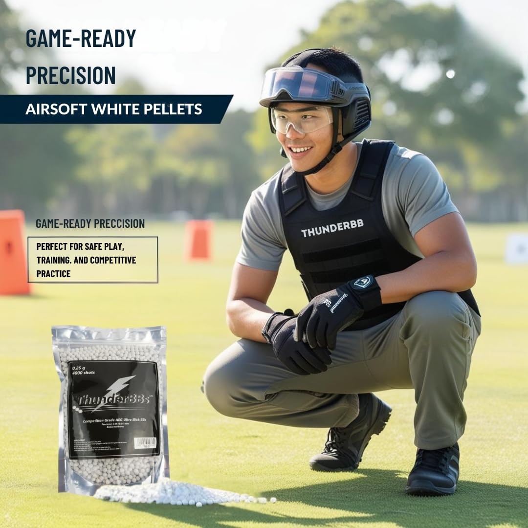 TBB Airsoft BBs 0.25G - Competition Grade, White | 4000 Rounds Per Bag
