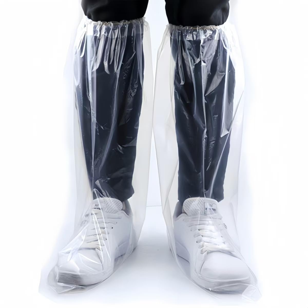 16 PCS Shoe Covers Disposable Non Slip,Thickened Waterproof Shoes Covers,19 inch Tall,Long Plastic Waterproof Shoes and Boots for Rain Covers Thicken Shoe Protector for Men and Women (8 Pairs,Clear)