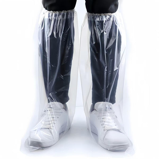 16 PCS Shoe Covers Disposable Non Slip,Thickened Waterproof Shoes Covers,19 inch Tall,Long Plastic Waterproof Shoes and Boots for Rain Covers Thicken Shoe Protector for Men and Women (8 Pairs,Clear)