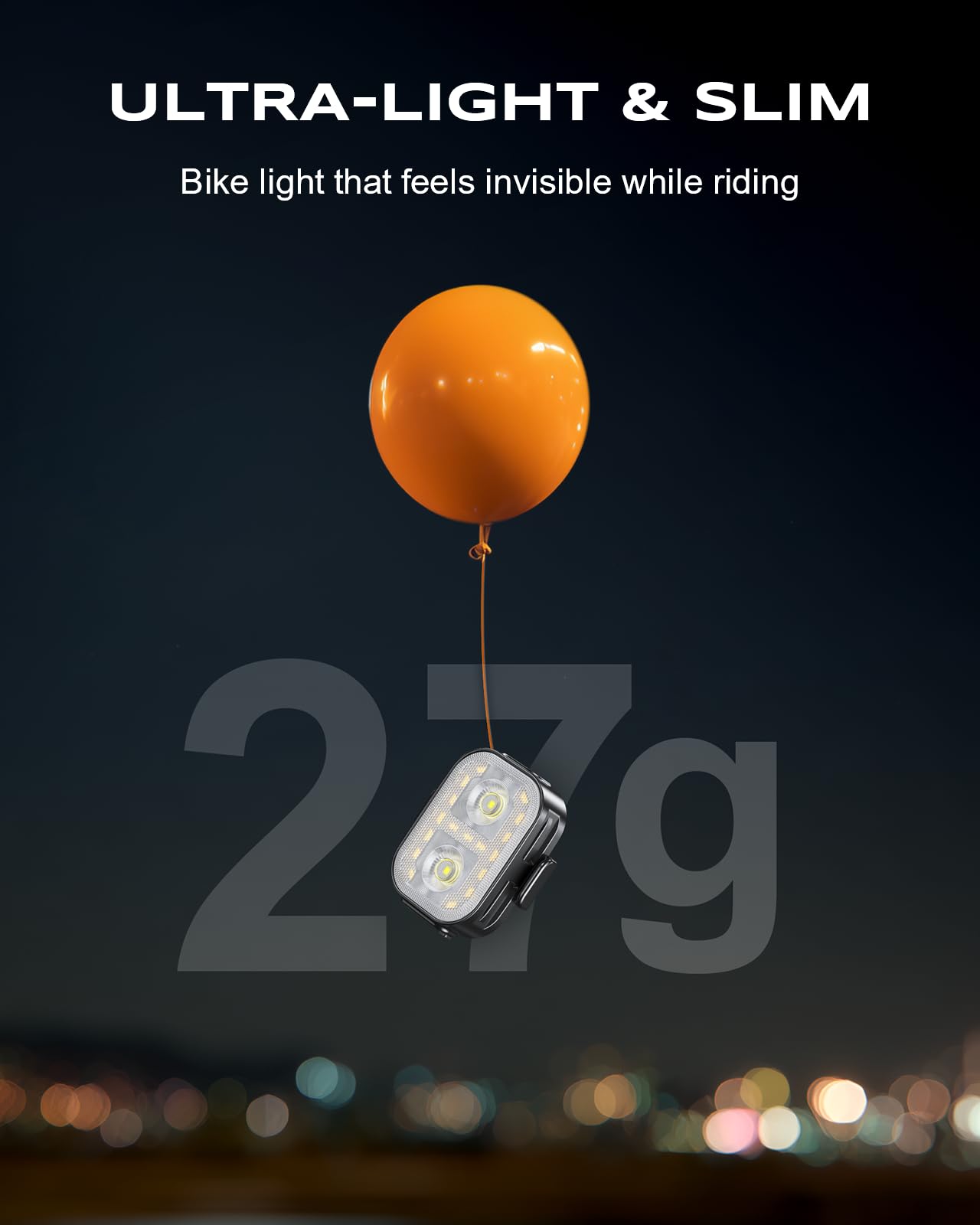 WOCBUY Bike Lights, Ultra-Slim & Lightweight Rechargeable Bicycle Lights Set, [5+6 Modes] Dual USB-C Bike Lights Front and Back, IP65 Waterproof Bicycle Lights for Night Riding Road Cycling (1 Set)