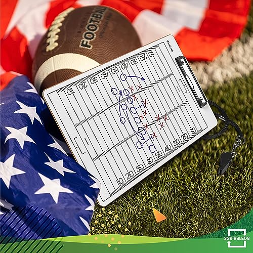 Football Dry Erase Clipboard - 15x9 Double-Sided Coaching Board