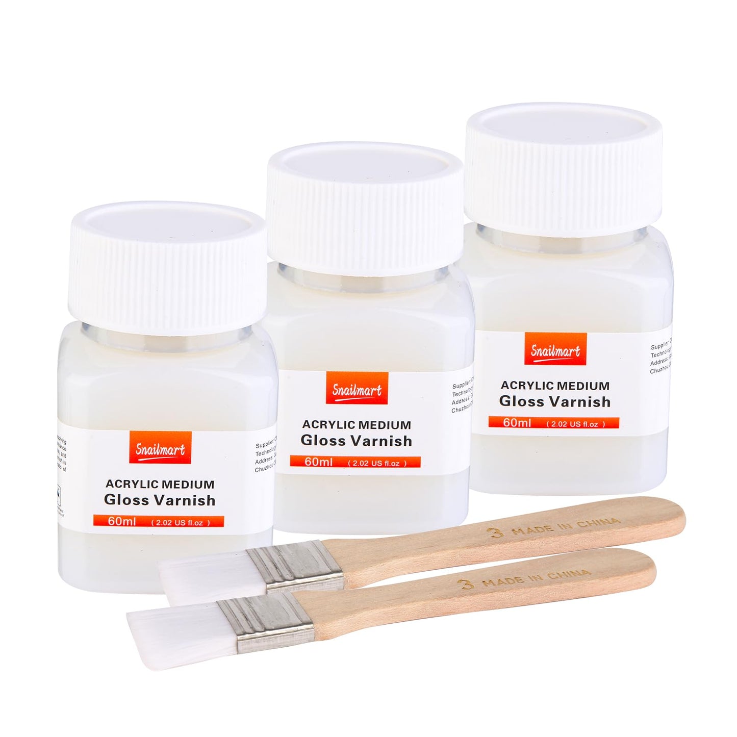 3Pcs Gloss Varnish for Acrylic Painting, 180ml Acrylic Varnish Clear Coat, Non-Yellowing, Non-Toxic for Artwork, Acrylics Paint, Suitable for Pro Artists, Hobby Painter