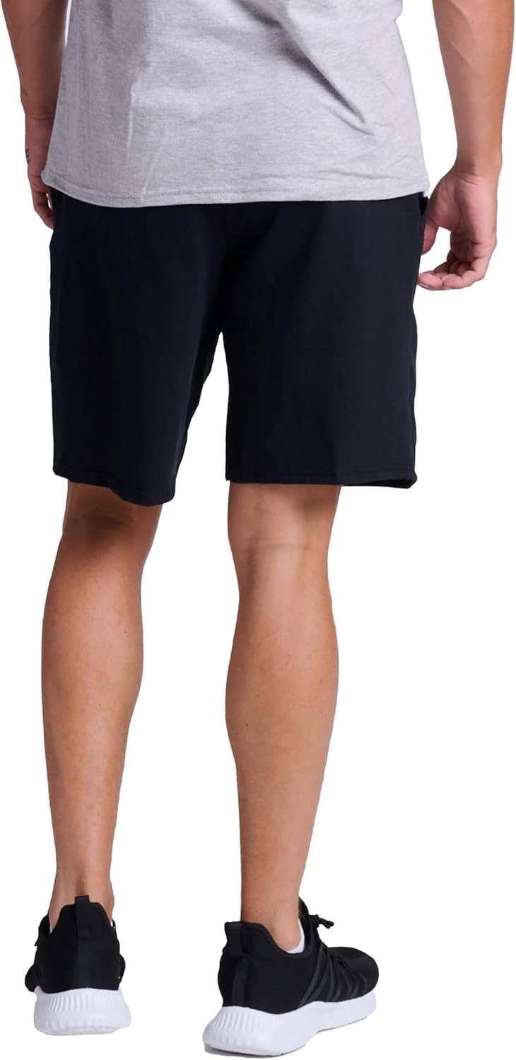 Russell Athletic Men's 9" Cotton Shorts - Relaxed Fit with Pockets & Adjustable Waist | Sizes S-4X