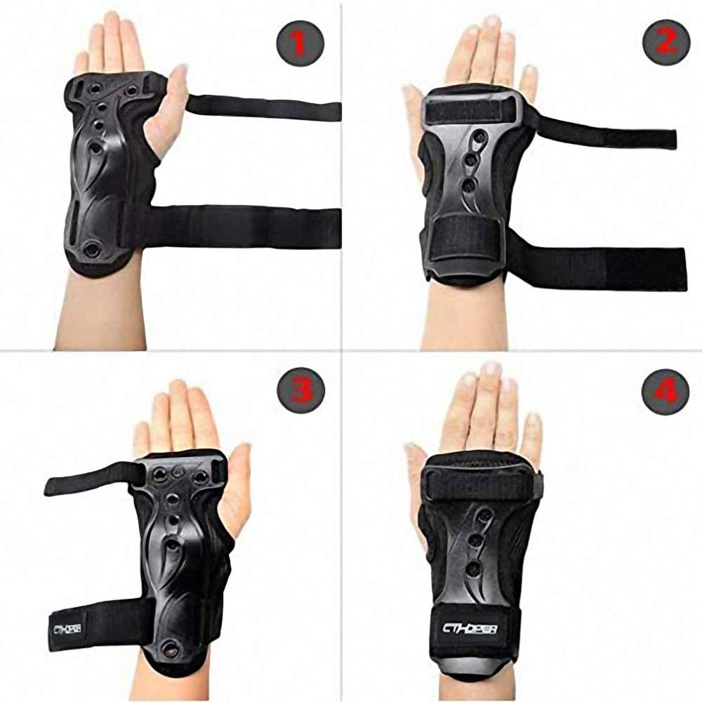 CTHOPER Skiing Wrist Guard Gloves Roller Skating Wrist Palms Protective Gear Adjustable Gauntlets Wrist Support for Snowboarding, Skateboard, Skating, Skiing (L)