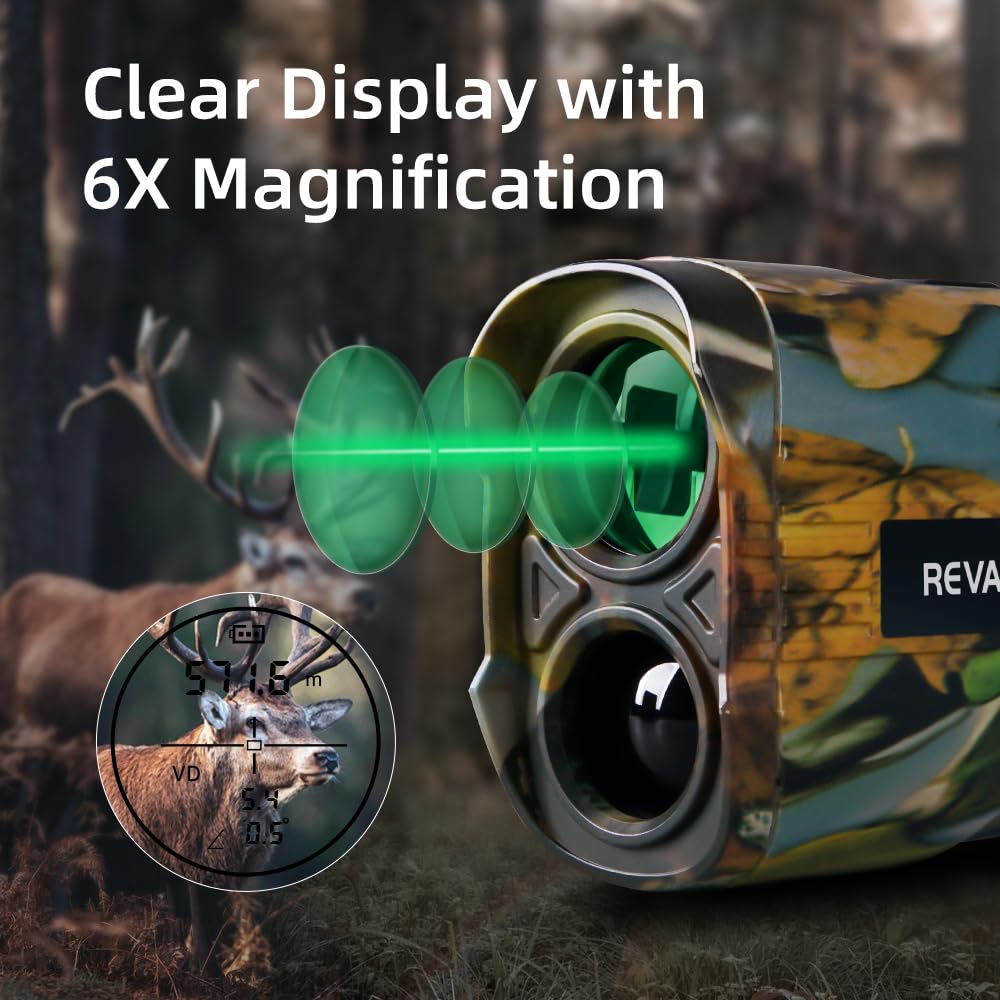 REVASRI Laser Rangefinder for Hunting, 2200/3300 Yards Range, Los/Vertical/Horizontal/Speed/Scan Measurement, Fast Measurement Hunting Rangefinder, Rechargeable (3300 Yards)