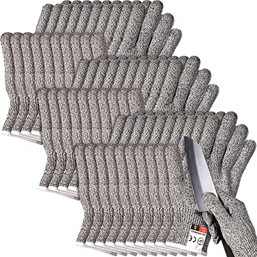 15 Pairs Cut Resistant Gloves Level 5 Protection Cutting Anti Cut Gloves for Kitchen Fish Slicing and More (Large)