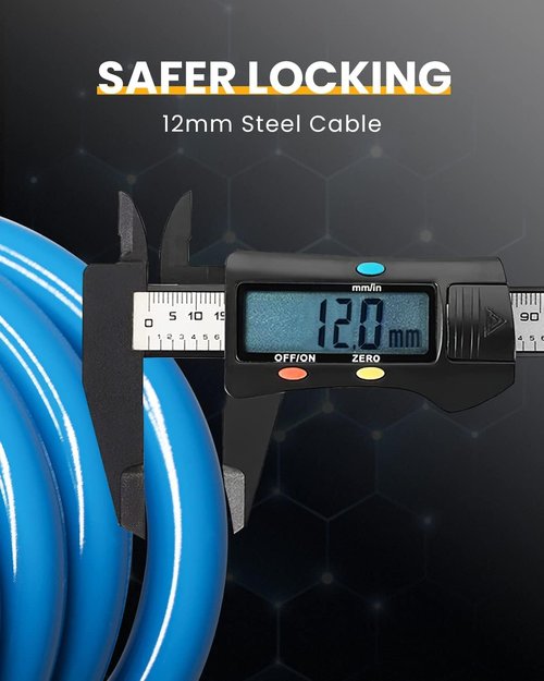 Gyroshoes Bike Cable Locks, Advanced 5-Digit Resettable Combo Bike Lock for Enhanced Anti-Theft Protection, Scooter Lock with Mounting Bracket Suitable for Bicycles and Scooters, Black