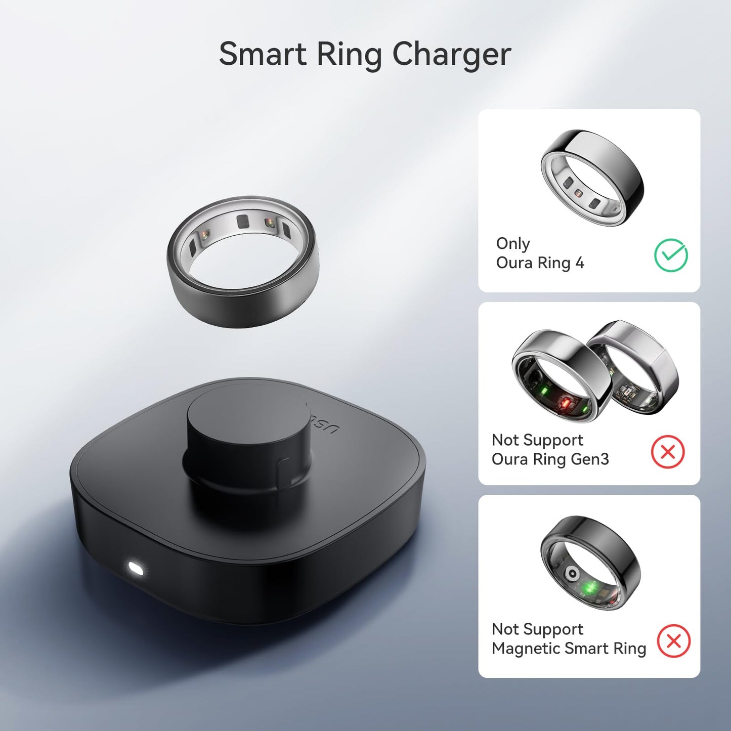 Compatible with Ou-ra Ring Gen4 - Smart Ring Charger Size 10, Portable Charging Dock with USB-C Cable