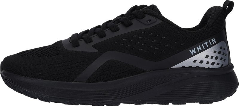WHITIN Womens Wide Toe Box Running Shoes Breathable Mesh Outdoor Gym Athletics Tennis Sports Walking Rubber Outsole Sneakers for Female Size 8 Black 39
