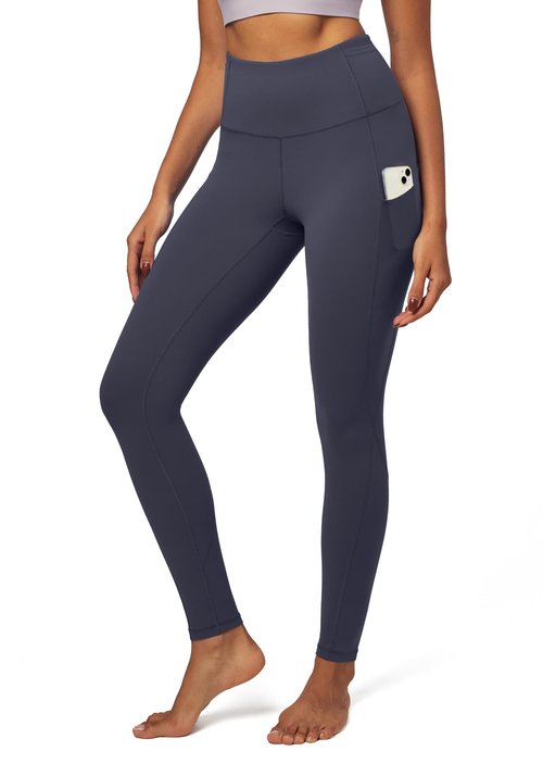 IUGA Leggings with Pockets for Women High Waisted Yoga Pants Women Tummy Control Workout Compression Running Leggings Grey