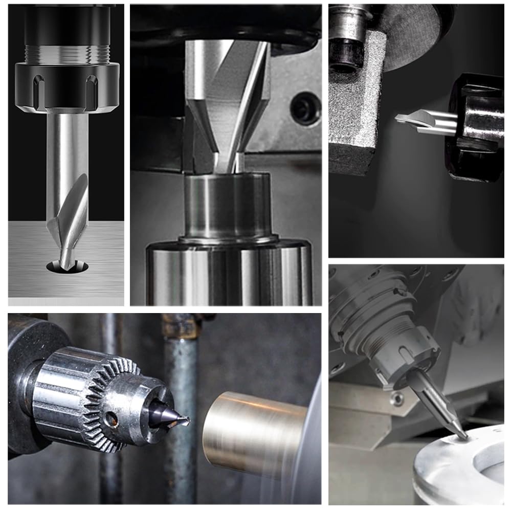 SeonFook 8 PCS Center Drill Bits Set, Countersink Tools for Lathe Metalworking 60 Degree Angle HSS Center Drill Bits for Alloy Steel, Cast Iron, Other Hard Metals (1.0/1.5/2.0/2.5/3.0/4.0/5.0/6.0)