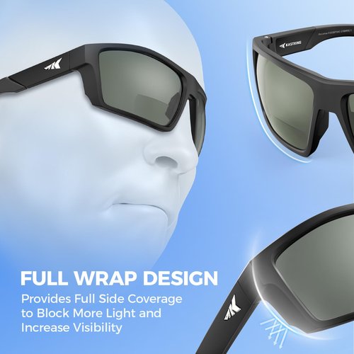 KastKing Waccamaw Bifocal Polarized Sunglasses, Bifocal x2.0 Magnifications, Polycarbonate Lenses, Full Wrap Frame Design, Sports Reader Sunglasses for Men & Women, UV400 Protection