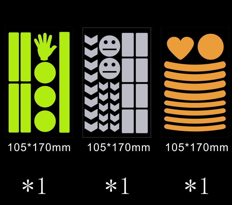 HUAXI 47 pcs Reflective Stickers for Helmet Bicycle, Bike reflectors, Reflective Stickers for Hard Surfaces Motorcycle, Helmets, Bicycles, Strollers, Wheelchairs (3 Pack, 6.7 x 4.1 Inches)