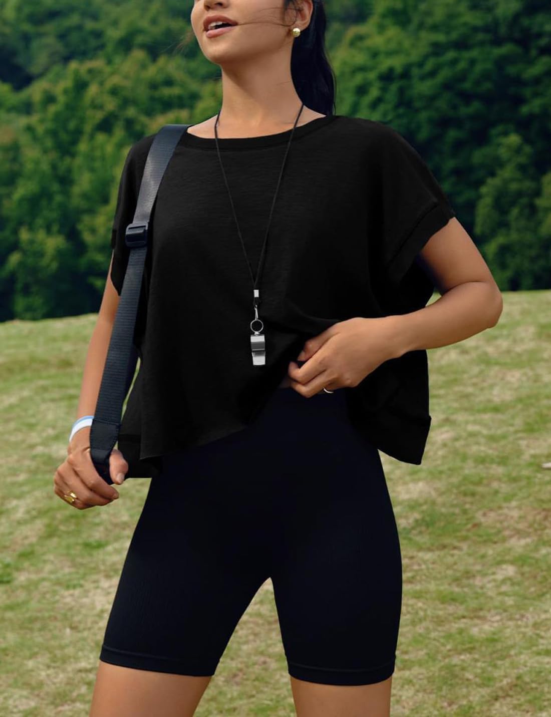 VIEWON Women's Workout Top - Open Back Short Sleeve Yoga Tee | Y2K Crop Design in Various Colors