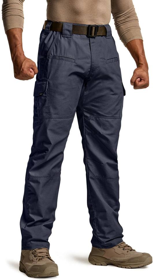CQR Men's Tactical Pants, Water Resistant Ripstop Cargo Pants, Lightweight EDC Work Hiking Pants, Outdoor Apparel, Raider Police Navy, 30W x 32L