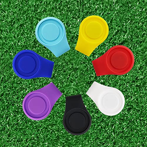Myartte Magnetic Silicone Golf Ball Marker Hat Clip - Pack of 7, Strong Closure for Men & Women