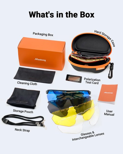 Meeloog Sports Sunglasses for Men Women Youth, UV Protection Wrap Around Glasses for Cycling Running Baseball Pickleball (P1 Black Frame/Blue Mirrored Lens)