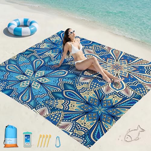 Famstar Boha 78''x81'' Oversized Waterproof Sandproof Beach Blanket - Large Travel Mat