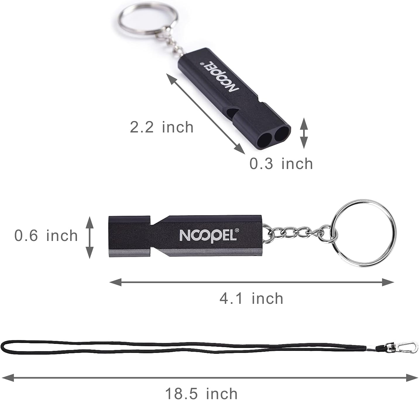 Noopel Emergency Whistle - Loud Lifeguard Safety Whistle with Lanyard & Keychain for Outdoor Adventures