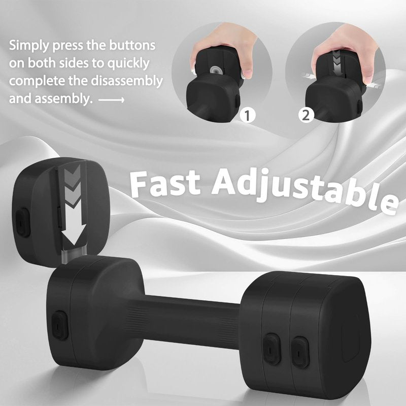 besuhot Adjustable Dumbbell Set of 2, Adjustable Weight set, Anti-slip Handle, 4 in 1 Free Weights Dumbbells Set for women at home, 2.2lb, 3.3lb, 4.4lb, 5.5lb, for Home, Office, Gym Exercise Training (Black)