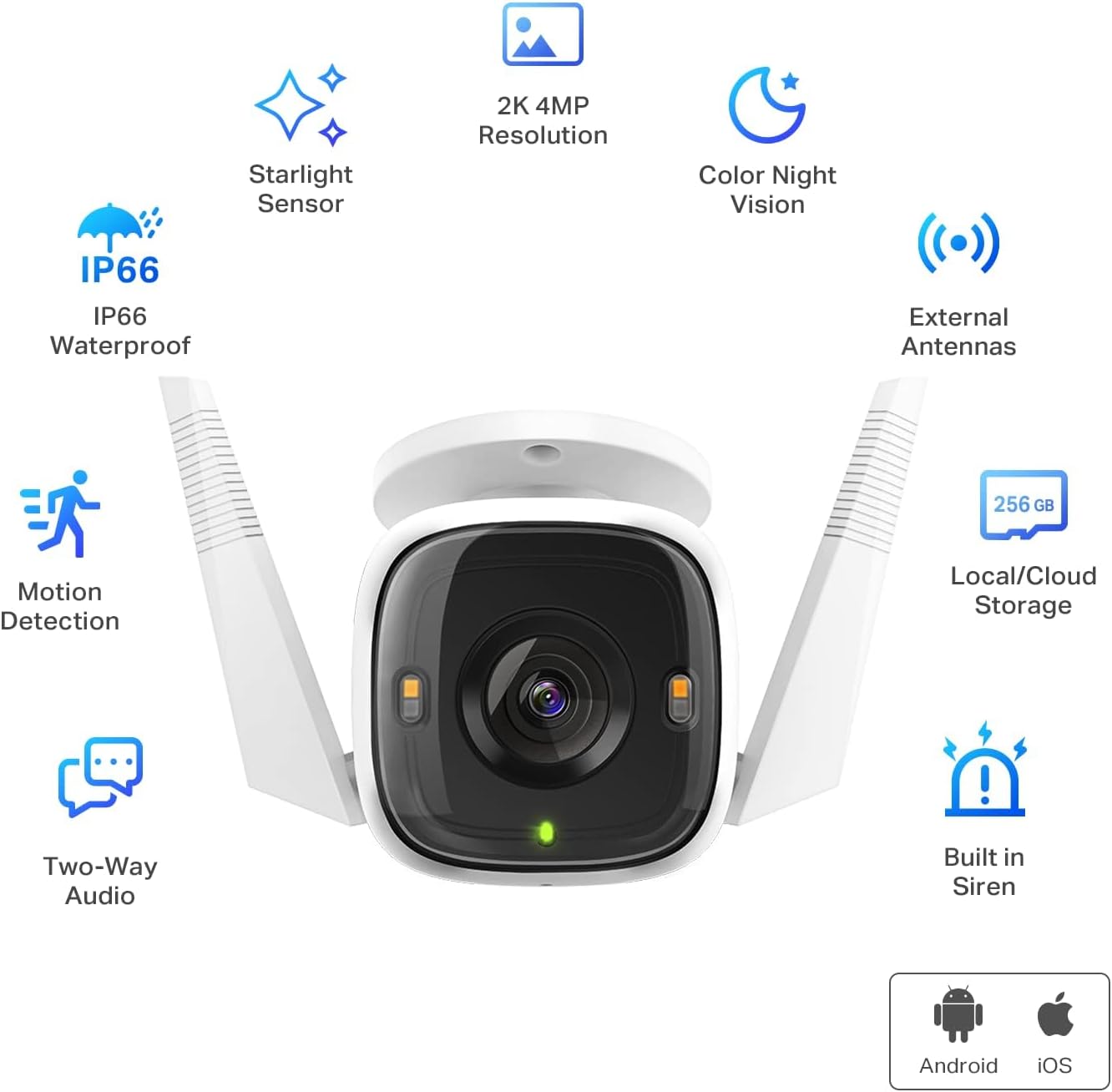 TP-Link Tapo 2K QHD Outdoor Security Camera with Color Night Vision & AI Detection