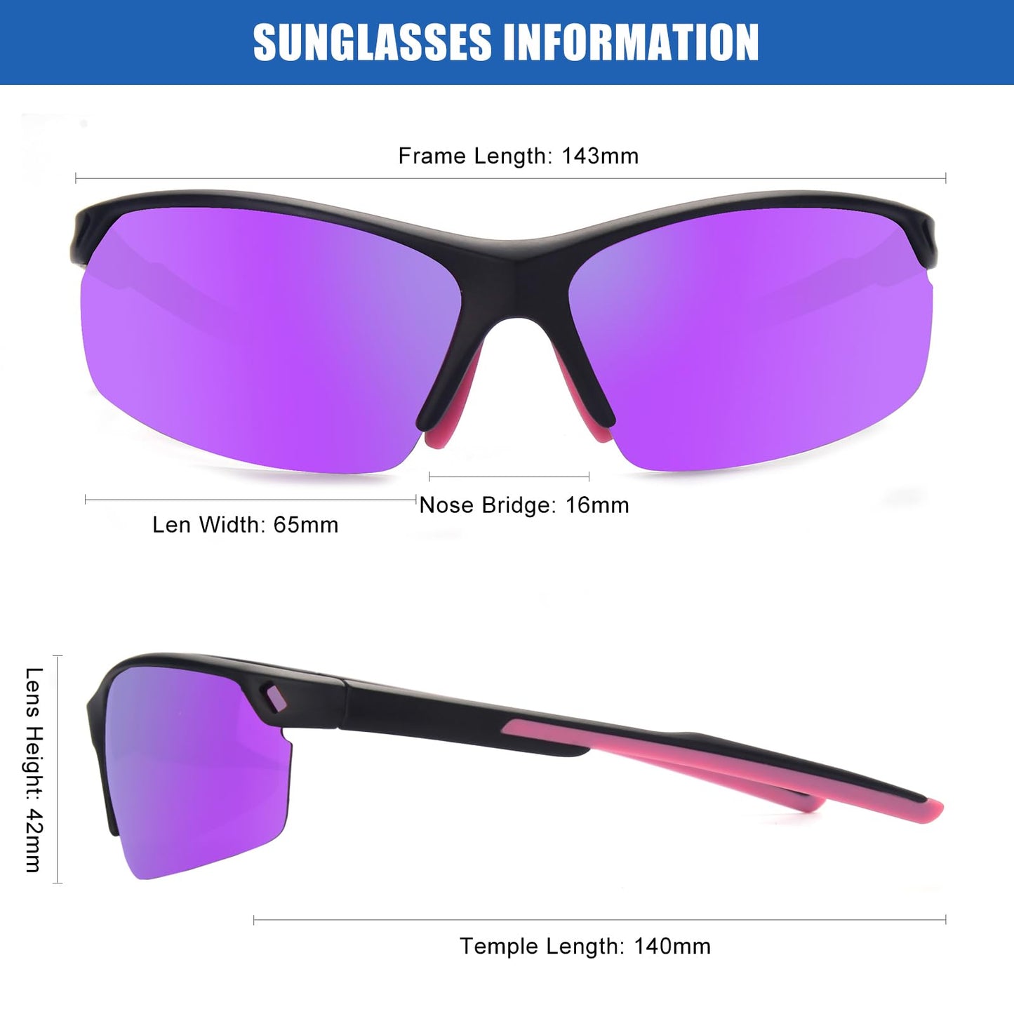SKYWAY Polarized Sunglasses for Men Women, Wrap Around Sports Sun Glasses Lightweight TR90 Frame UV400 Protection