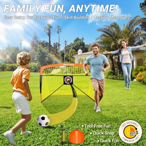Pro Soccer Goal Set - 7x5 FT & 5x3.6 FT Pop Up Goals, Kids