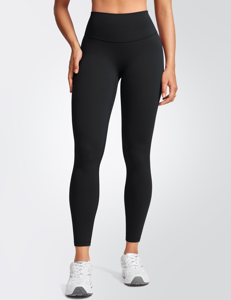 INGIA Womens High Waist No Front Seam Scrunch Butt Leggings Workouts 25 Inches V-Back Scrunch Booty Gym Yoga Pants Black Small