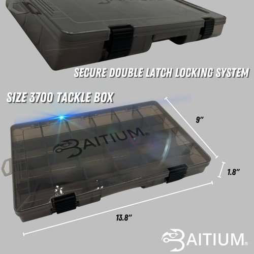 Baitium Fishing Tackle Box Organizer - 3700 Size with Dividers for Efficient Lure Storage | 2 Pack
