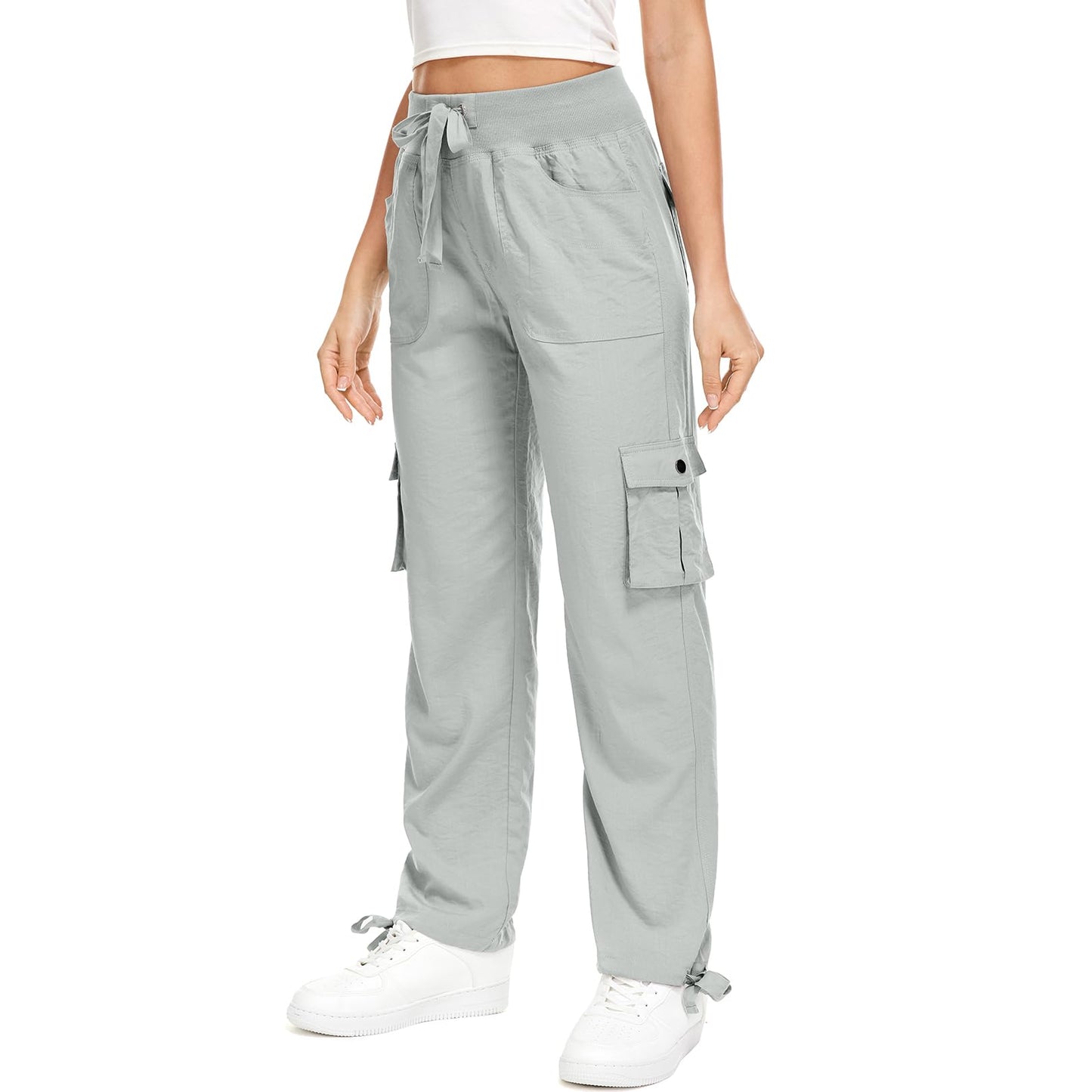 Toomett Cargo Pants Women Lightweight Quick Dry UPF 50 Travel Golf Safari Hiking Pants Joggers,6609,Khaki,XL