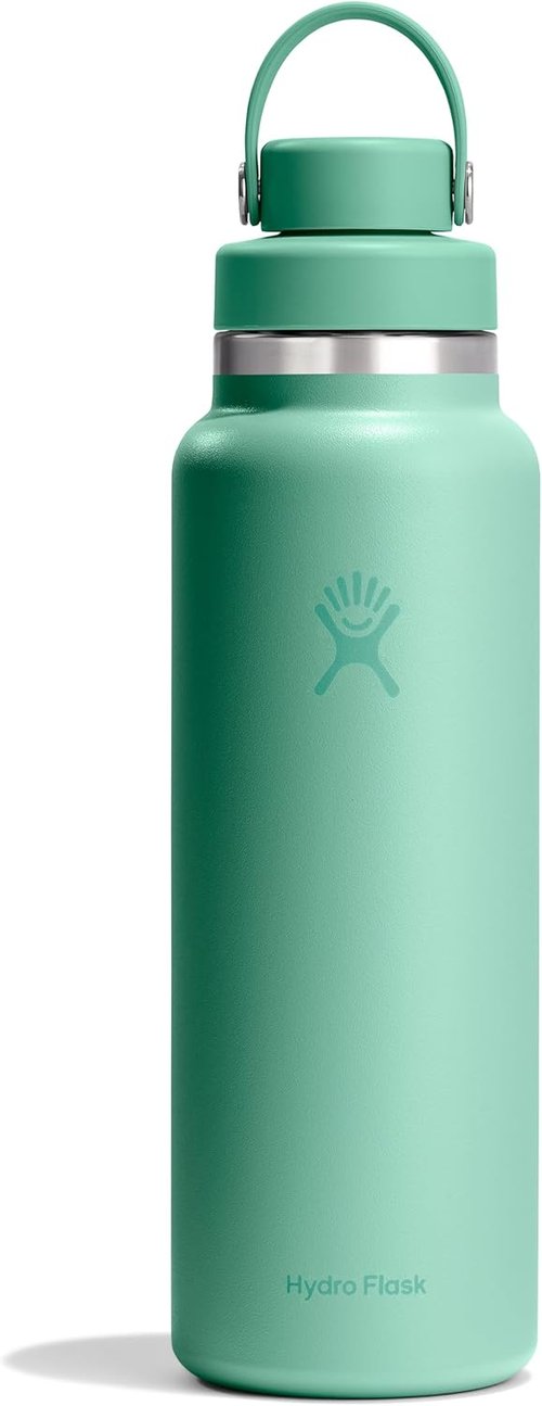 Hydro Flask Water Bottle - Insulated Stainless Steel - 40 Oz Wide Mouth Flex Chug Lid in Mermaid Green