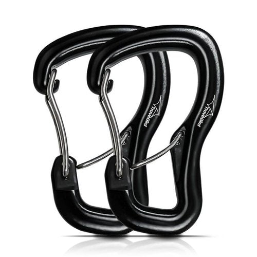 Travel Bird Heavy Duty Carabiner Clip Hook 8KN (1763 lbs), 2 PCS Ultra-Light Aluminum Caribeaners with Double Door D Ring Shape, for Hammock, Camping, Hiking, Backpacking, Dog Leash, Keychain Clip