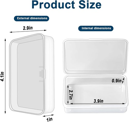 Clear Plastic Card Deck Box by [Brand Name] - 4 Pack Snaps Closed Storage for Trading & Business Cards