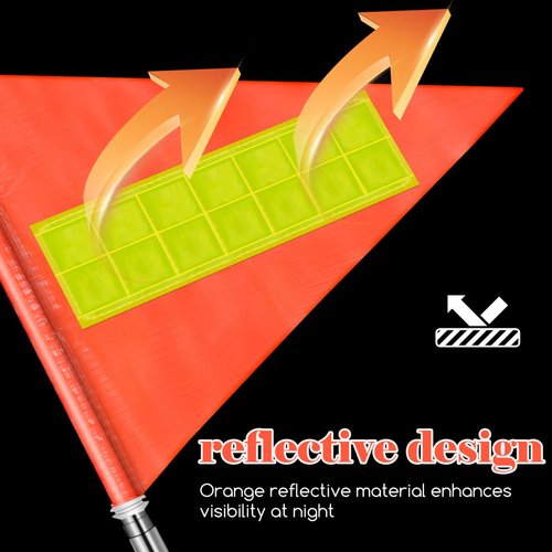 Reflective Telescopic Safety Flag for Golf Carts Mobility Scooters Height Flag Durable High Visibility for Wheelchairs Outdoor