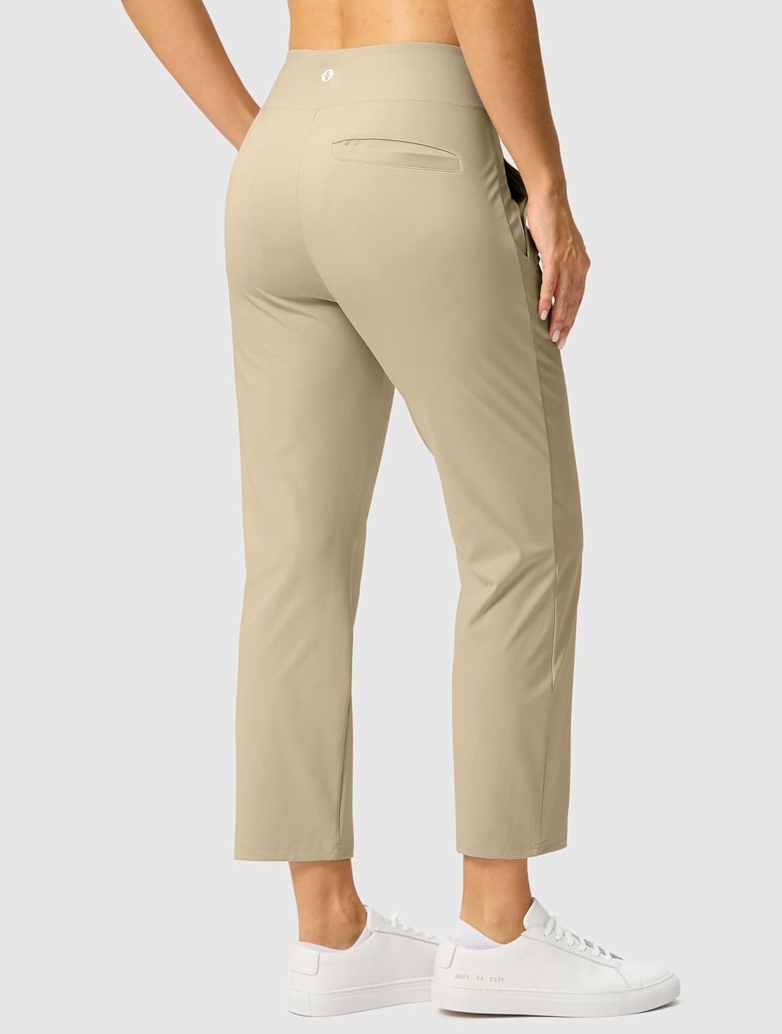 SANTINY Women's High-Waisted 7/8 Stretch Ankle Pants - 3 Pockets for Golf & Casual Travel