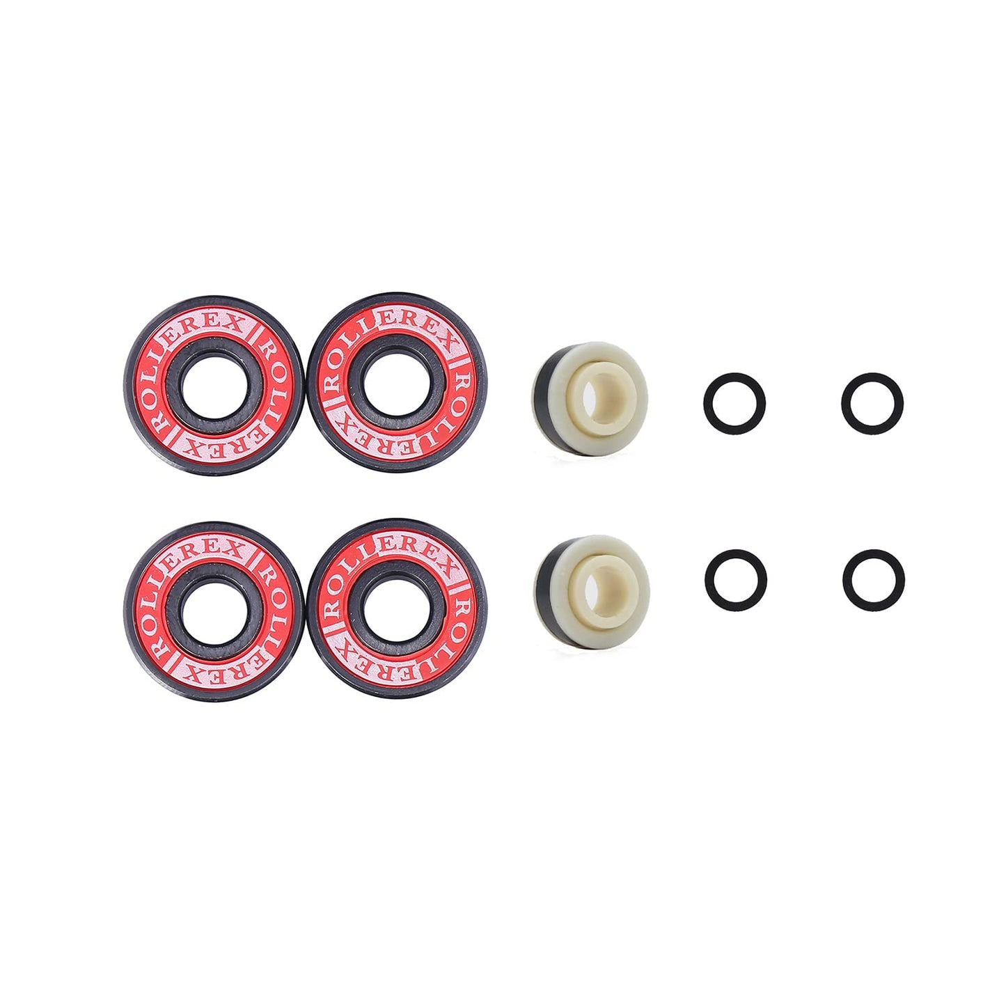 Rollerex Glowrider 92A Inline Skate Wheels w/Built-in Magnetic LED Lights & Incl. Bearings – Light-Up Wheels for Roller Blades, Scooters, More (2-Pack) (UV Purple, 80mm)