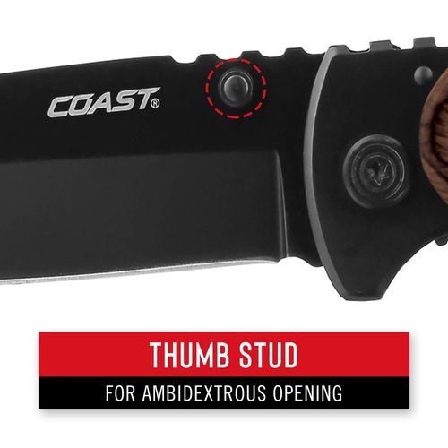COAST® FX411 Frame Lock Folding Knife 4-Inch Blade, Wood,Stainless Steel