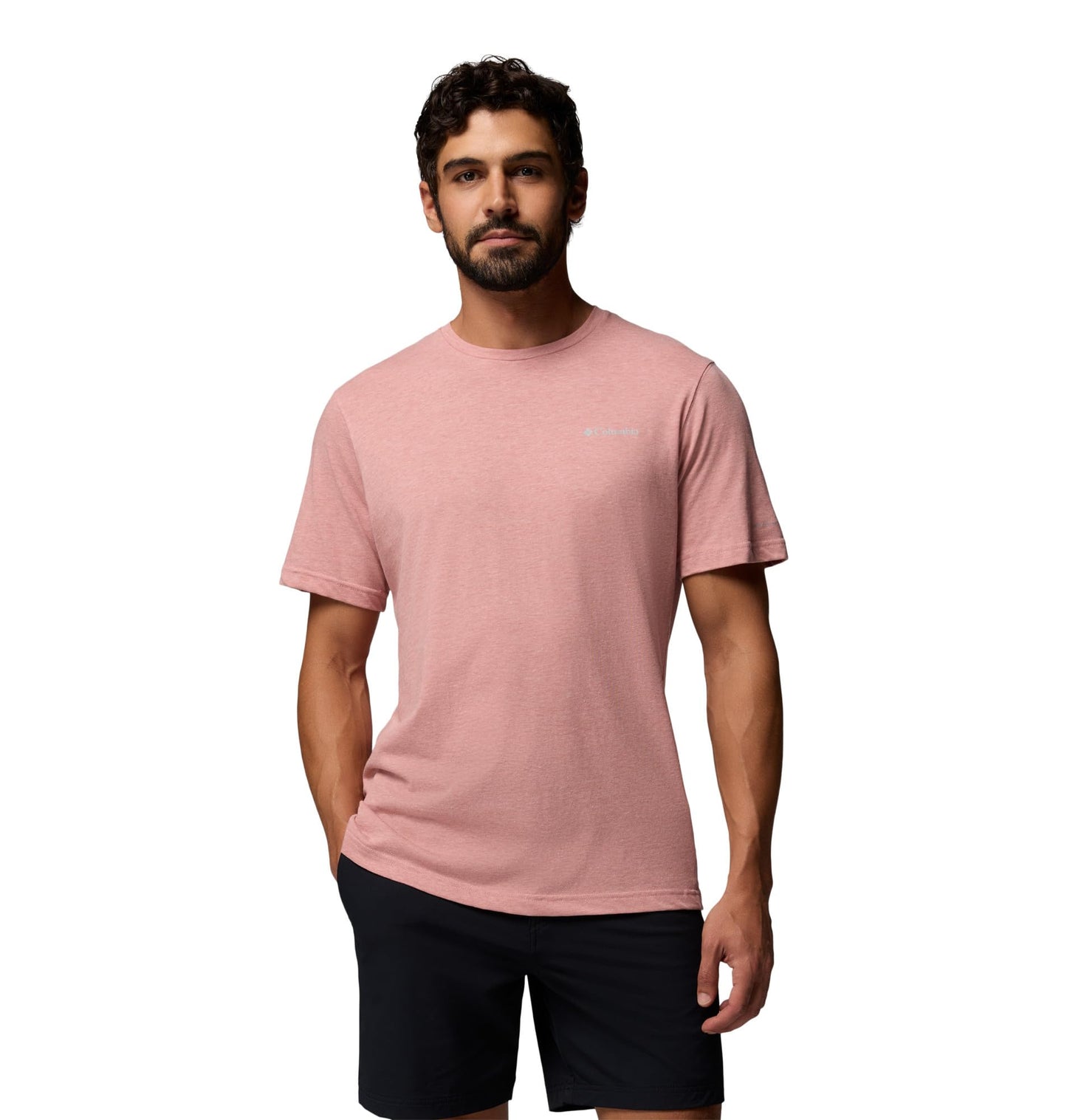 Columbia Men's Thistletown Hills Short Sleeve T-Shirt, Washed Red/Heather, X-Small