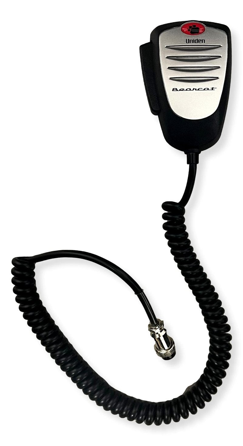 Uniden BMKG0637001 Model MK516 Rugged Bearcat CB Microphone; Wired; Standard 4-Pin; Black Color with Silver Front; Exact Same Model that Came with the Uniden PC68XL, PC68LTW, PC78XL and PC78LTW Radios