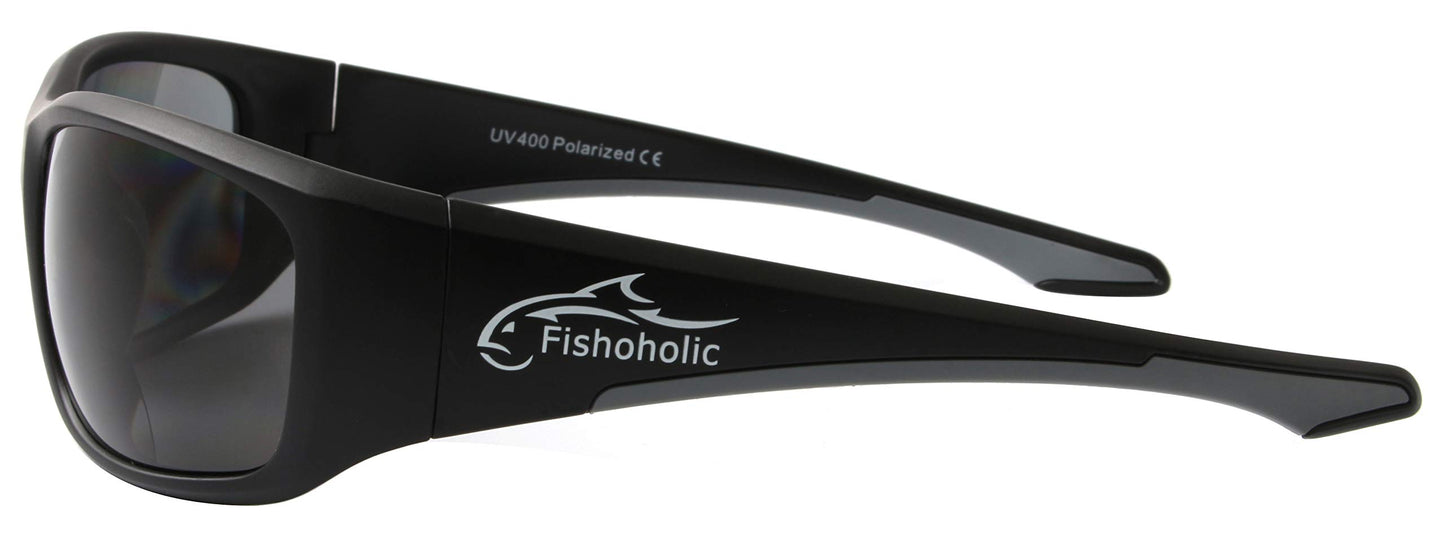 Fishoholic Polarized Bi-Focal Fishing Sunglasses with Reader Magnification (1.5x, 2.0x, 2.5x Options) and UV400 Protection