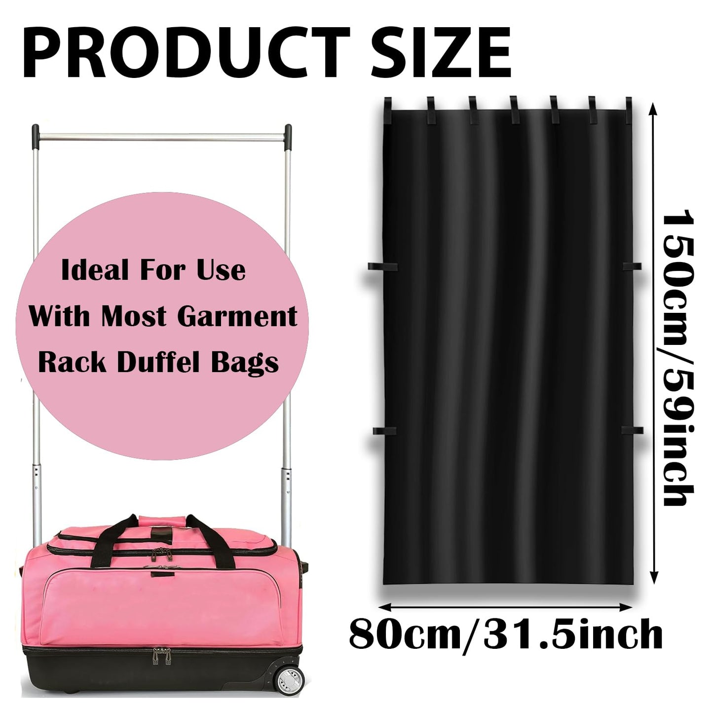 Privacy Curtain for Dance Bag with Rack,Portable Changing Room Privacy Curtain Without Rack Partition Screens for Dance Suitcase Rolling Dance Garment Bag Accessories (Black)