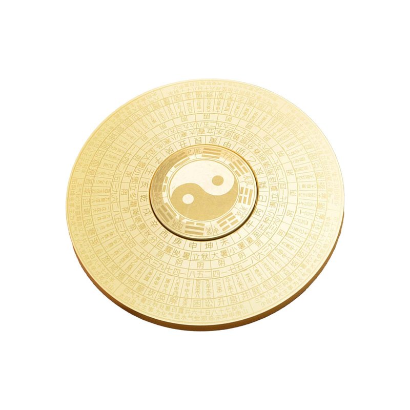 Mini Rotation Compass Feng Shui Amulet Ornament Good Luck Charms Chinese Decor Brass Bagua Compass (Style D)