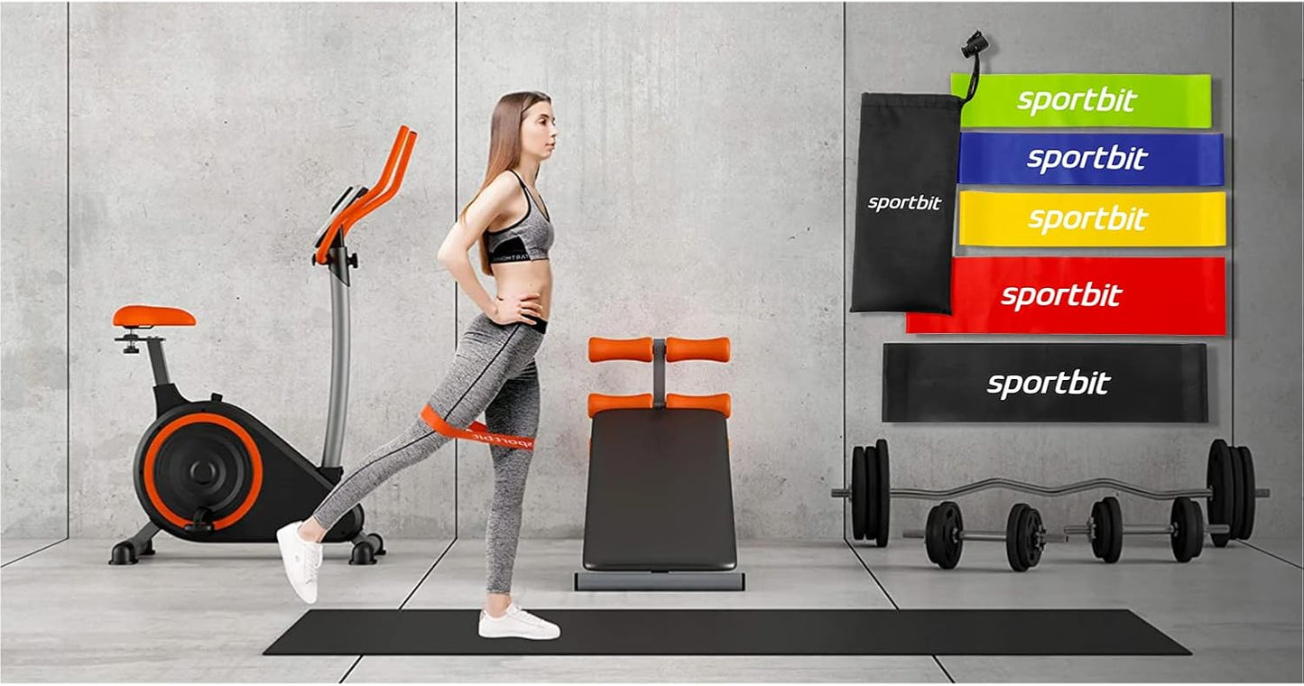 SPORTBIT Exercise Resistance Bands - Versatile Set of 5 for Strength Training & Flexibility