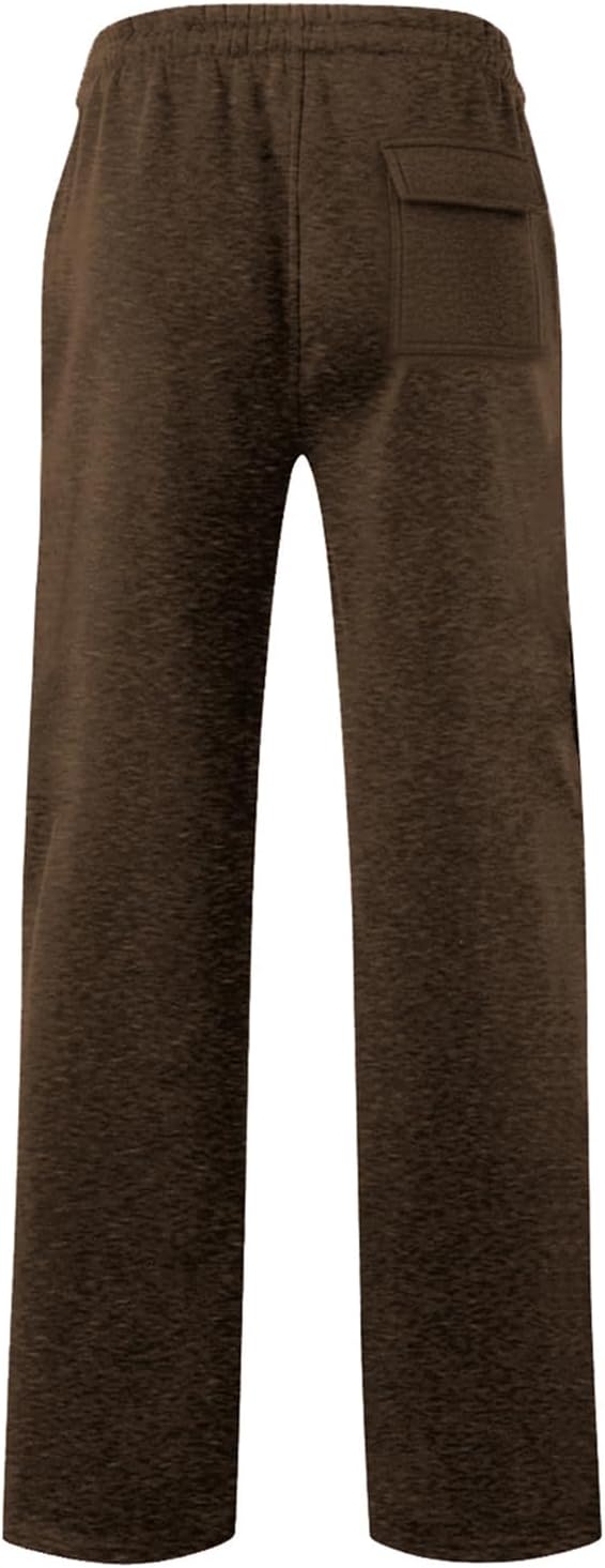 Waterwang Men's Fleece Joggers - Casual Loose Fit Athletic Pants with Pockets | Comfortable Cotton
