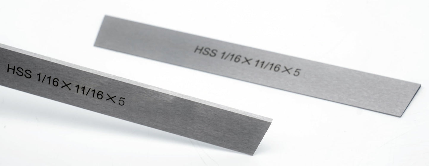 Set of 2 HSS Blades for Lathe Parting Cut Off Blade (1/16x11/16x5 Inch)