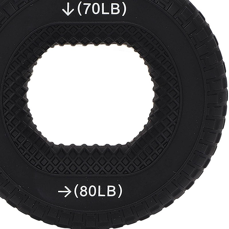 Grip Exercise Ring,70 to 80LB Hand Grip Strengthener Soft Silicone Portable Tire Texture Forearm Finger Exerciser Grip Strength Trainer Ring Black